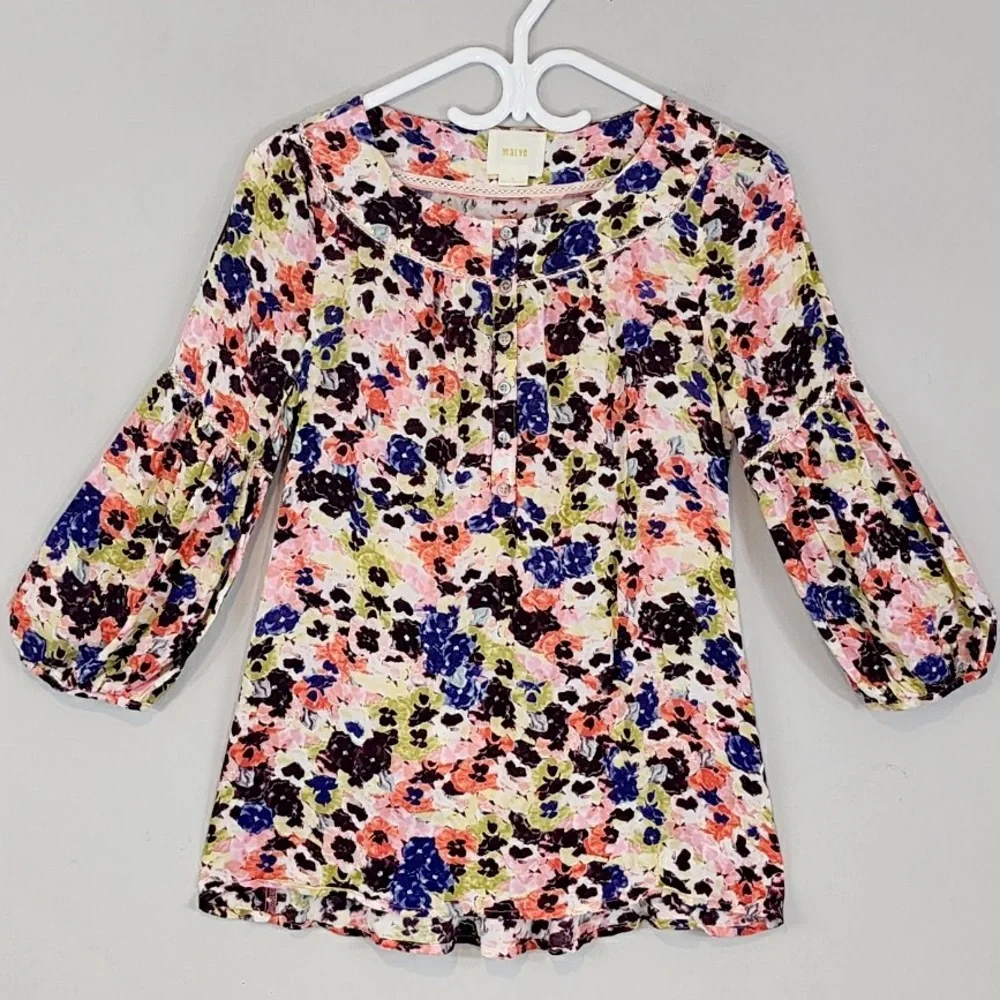 Anthropologie MAEVE Pansy Fields Floral Blouse - Picture 2 of 11